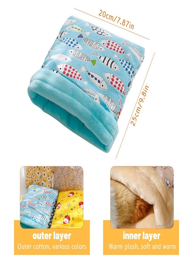 VOBRAMY Yoxebo Hamster Sleeping Bag,Winter Soft Warm Bed Plush Small Pet Nest Snuggle Sack Hideout Pouch for Hedgehog Guinea Pig Squirrel Animals,Random Color Multi-colored 7.9x9.8 in - Image 3